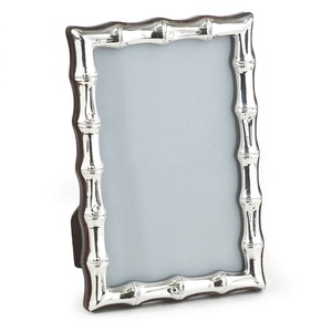 Luxury Orchid Branch Metal Picture <b>Frame</b> Ornate Silver Hammered <b>Photo</b> <b>Frame</b> with Antique Brass Floral Accents - Product Image 3
