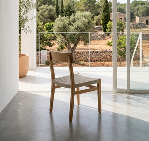 Silla de Comedor Moderna Merryjane, Madera de Teca Premium, Mimbre Ecológico, Estilo Nórdico/Minimalista, para Hoteles, Casas de Campo y Cocinas - Product Image 3