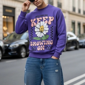 Sweat-shirt à col rond de haute qualité pour homme/femme, 100% coton molletonné, écologique, coupe-vent, léger, respirant, hiver - Product Image 6