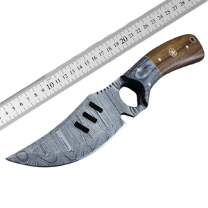 Couteau tactique à lame fixe en acier Damas pour la chasse, le désossage et le camping, multifonctionnel, en bois, pour la survie en extérieur, USA - Product Image 6