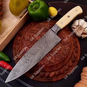Cuchillo de Cocina Profesional de 8 Pulgadas, Hecho a Mano, de Acero de Damasco, con Diseño Moderno, Mango de Hueso de Camello Ambidiestro, Estilo Japonés, OEM - Product Image 6