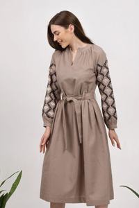 ชุดเดรสยาวสีชมพูอ่อนดีไซน์เนอร์ยูเครนแบบดั้งเดิมชุดเดรสผ้าฝ้ายปักตามสบายทันสมัยเสื้อผ้ามุสลิมลำลอง - Product Image 2