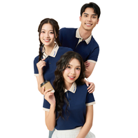 Prix usine unisexe polo col contrasté 70% mélange de coton anti-rétrécissement respirant uniforme d'équipe sportive