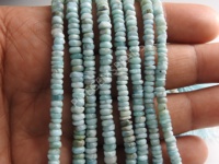 Pierre Larimar bleue lisse polie ronde faite à la main, pierre naturelle 100% certifiée par un tiers, pour la fabrication de colliers et bijoux