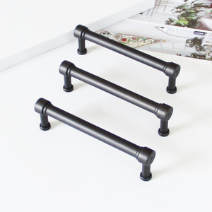 Poignée de meuble tubulaire en alliage de zinc noir mat moderne pour tiroir, quincaillerie durable pour chambre, salon, cuisine - Product Image 1