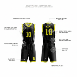 Maillot de basket-ball réversible professionnel pour le streetball en plein air, uniforme léger et respirant, kit d'entraînement pour les clubs - Product Image 2