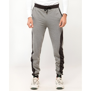 Men Side Striped & Red <b>Elastic</b> <b>Waist</b> Design & Slim Fit Casual Sports <b>Trousers</b> Lightweight Cotton Pants Streetwear Style <b>Trouser</b> - Product Image 3