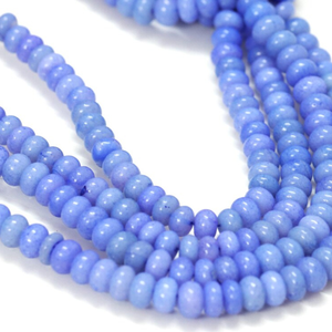 Hermosas cuentas de ópalo azul en forma de rondel, lisas, de 6-9 mm, cuentas de ópalo azul liso, cuentas de ópalo de calidad AAA, joyería. - Product Image 4