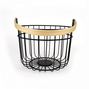 Affordable Price Superior Quality Black Metal Iron <b>Wire</b> Storage <b>Basket</b> Organizer With Handles For Home And Hotel <b>Laundry</b> Use - Product Image 6
