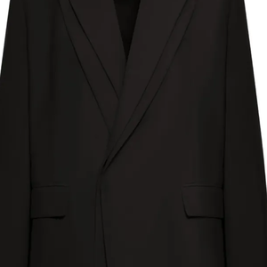 Blazer noir oversize pour femme, brodé, à bouton unique, 100 % coton, manteau long, couleur unie, mode, vente en gros, veste personnalisée, tenue - Product Image 4