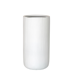Maceta Moderna de Fibra de Vidrio para Terraza o Patio, Esfera Acanalada Blanca, Minimalista, para Jardín Exterior, 2 Unidades - Product Image 6
