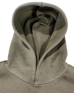 Men's Olive Green Hooded Sweatshirt Oversized Fit Cotton Fleece Casual Autumn Wear - Product Image 3