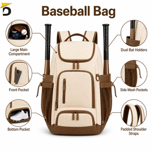 Bolsa de entrenamiento de béisbol que proporciona almacenamiento organizado, material duradero y fácil transporte para equipo y accesorios de práctica. - Product Image 6
