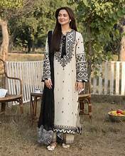 Fashionista International Elegant Women's Modal Salwar Kameez Long Sleeve Embroidered Geometric Pattern Ankle Length - Product Image 6