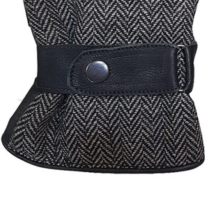 Gants en laine tweed et cuir, paume en véritable peau de mouton pour une utilisation durable en extérieur, gants d'hiver unisexes pour tous les jours, parfaits pour le froid - Product Image 6