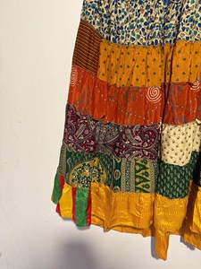 Bohemian <b>Patchwork</b> Breathable Silk Maxi <b>Skirt</b> One Size S to XL Big Flare - Product Image 3