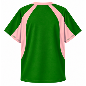 เสื้อยืดแขนสั้นทรงแร็กแลนระบายอากาศได้ดี ลายปักโลโก้หน้า สีเขียวชมพู สำหรับผู้หญิง ของชมรมอัลฟ่าคาปาอัลฟ่า - Product Image 3