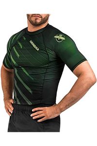 Rashguard BJJ MMA pour adultes, manches courtes, compression, séchage rapide, UPF50+, imperméable, spandex/polyester, anti-déchirure, No-Gi Grappling - Product Image 4