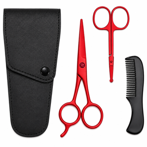Juego de Tijeras de Peluquería Profesionales con Hojas de Acero Inoxidable Doradas y Peine Negro en Estuche de PU para Hombres y Mujeres - Product Image 6