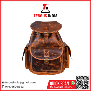 Genuine <b>Leather</b> Travel <b>Backpack</b> with <b>Large</b> Capacity for Weekend Trips and Long Journeys - Product Image 2