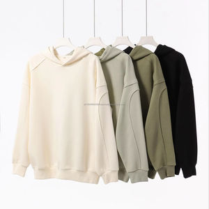 Ropa de calle al por mayor personalizada 380 mezclas de algodón manga raglán sin cadena sudaderas con capucha de gran tamaño unisex - Product Image 1