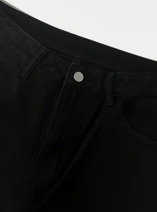 Hardihood International Jean Harem Noir pour Homme, Taille Haute, Coupe Ample, Grande Taille, Style Bohème, Délavé, Jambe Large, en Denim, avec Poches - Product Image 6