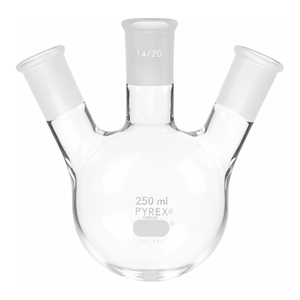 Para PYREX, Florero de Destilación de Vidrio Borosilicato de 250 ml con Tres Cuellos Angulares y Juntas Cónicas Estándar para Química Orgánica - Product Image 2