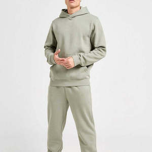 Custom Embroidery Printing Men <b>Vintage</b> Acid Wash Sweatsuits Fleece Hoodie and Sweatpants High Quality Two Piece Set <b>Tracksuit</b> - Product Image 1