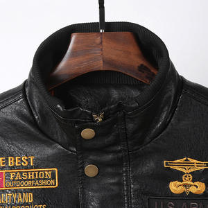 Chaqueta de Motocicleta para Hombre, de Cuero PU Marrón, Resistente al Viento, con Cuello Alto, Cierre de Cremallera y Bolsillos, Estilo Casual para Exteriores, Talla XXS - Product Image 3