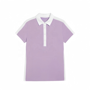 Women's Classic Pique Polo Top with Contrast <b>Trim</b> Collar and Cuffs Lightweight Smart Casual Business Golf Shirt Wholesale - Product Image 1