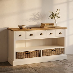 Cómoda Moala Jule, Cómoda Minimalista de Madera, Mueble de Almacenamiento para Dormitorio de Madera Maciza con Acabado Natural para el Hogar - Product Image 1