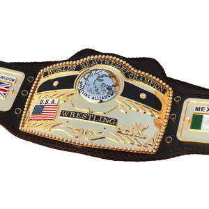 Nuevo Cinturón de Campeonato Mundial de Peso Pesado de Calidad Superior con Banderas de EE. UU., México y Reino Unido, Personalizable, Edición de Coleccionista - Product Image 2