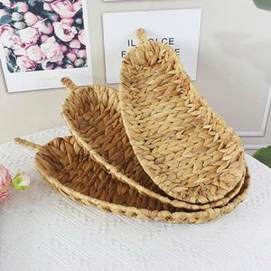 Custom Size Wholesale Natural Water Hyacinth <b>Tray</b> Leaf Shape Water Hyacinth Serving <b>Tray</b> Serving Classic Home Decor - Product Image 4