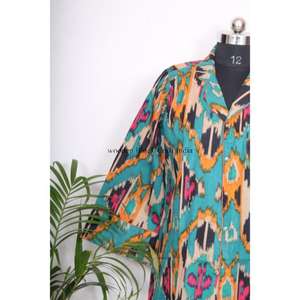 Camisa Larga Estilo Kimono Romántica de Algodón para Mujer, Encanto Caprichoso, Fluidez Sofisticada, Vestidos Casuales al por Mayor - Product Image 2