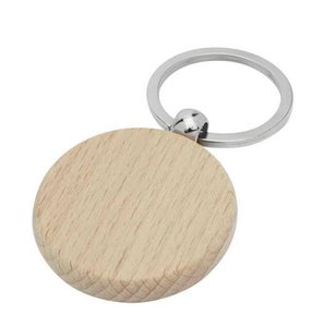 Wood Keychain Personalized <b>Engraved</b> Logo Home <b>Key</b> Holder Metal <b>Ring</b> Blank Engraving Surface - Product Image 1