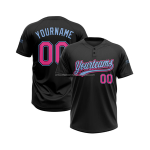 Uniformes de Béisbol y Sóftbol Personalizados al por Mayor, Transpirables, de Secado Rápido, de Manga Corta, Estilo Jersey, 100% Poliéster - Product Image 1
