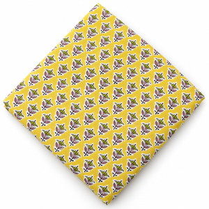 Tissu en voile de coton peigné léger imprimé à la main par blocs, motif floral, 60S60S 90 GSM, multi-usages, largeur 43/44 pouces, jaune bleu, de Pinksa - Product Image 1