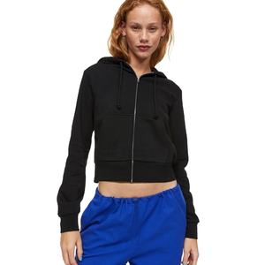 เสื้อฮู้ดแบบครอบตัดสำหรับผู้หญิง,เสื้อครอปพร้อมซิปตะขอน้ำหนักเบาออกแบบเองได้ - Product Image 1