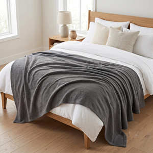Plum Cotton <b>Woven</b> Bed <b>Blanket</b> for Contemporary Bedroom Home Décor and Hospitality Bedding Collections - Product Image 3