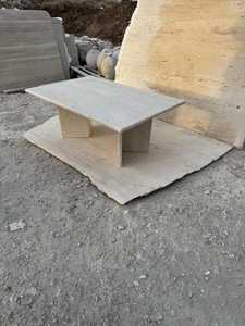 Mesa de Centro de Travertino – Mesa de Piedra Natural Hecha a Mano, Diseño Moderno Minimalista, Decoración Rectangular para Sala de Estar - Product Image 5