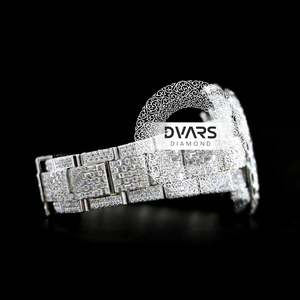 Reloj de Lujo con Incrustaciones de Moissanita para Hombre, Reloj de Acero Inoxidable con Diamantes, Números Romanos, Estilo Hip Hop - Product Image 3