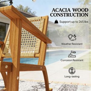 Set di Due Sedie a Dondolo da Esterno Color Kaki per Terrazza e Giardino - Product Image 2