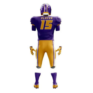 Tenues de football entièrement sublimées pour hommes, personnalisées, en tissu sergé respirant et à séchage rapide, ensemble maillot et pantalon cousus, numéros chromés pour équipe - Product Image 5