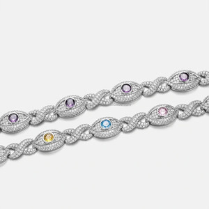 RB Gems Custom VVS Diamond Bezel Set Iced Out Cuban <b>Bracelet</b> 14K <b>Gold</b> GIA Certified Heart Cut Romantic Gift Jewelry for Men - Product Image 1