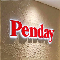 Enseigne lumineuse LED 3D personnalisée avec logo, rétroéclairée rouge, en acier inoxydable doré, lettres lumineuses pour mur, logo de magasin, signature pour bureau