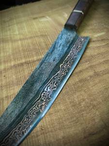 Couteau de Chef Professionnel en Damas à Haute Teneur en Cuivre, Forgé à la Main, Qualité Supérieure, 8-9,9 pouces, Manche en Bois, Ambidextre, Compatible Lave-Vaisselle, pour Cuisine - Product Image 4