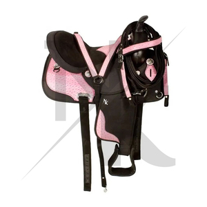 Selle de luxe pour chevaux de sport, équipement d'équitation confortable en cuir véritable pour ranch, selle de randonnée en cuir de vachette véritable, OEM - Product Image 2