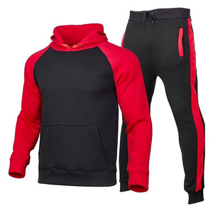 Custom Men's Full <b>Zip</b> <b>Hooded</b> Tracksuit Polyester Cotton Fleece Running Jogging Sports Training Gym Tracksuit OEM Manufacturer - Product Image 5