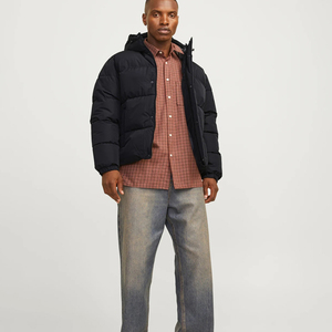 Veste matelassée longue à fermeture éclair, coupe ample, imperméable et coupe-vent, en polyester, avec logo personnalisé imprimé, pour la randonnée. - Product Image 5