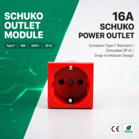 Enchufe de Pared WNZJ WNS1 16A 250V 45*45 CE, Estándar Europeo Alemán, Núcleo Recubierto de Cobre, Resistente al Polvo IP65, 2 Tomas, Uso Comercial